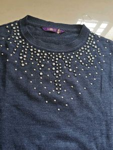 Sparkling Blue Knit Sweater