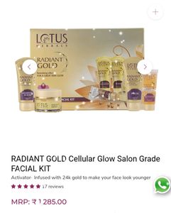 100% ORIGINAL LOTUS RADIANT GOLD FACIAL KIT