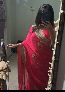 Vintage Pink Embroidered Saree 💕