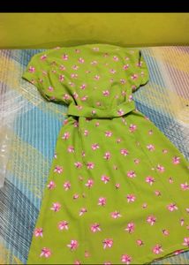 Green Floral Print Maxi Dress