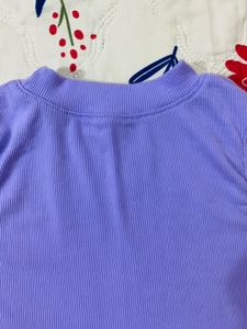 Lavender Ribbed Mock Neck Tank Top
