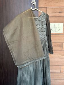 ethnic heavy embodiery georgette gown
