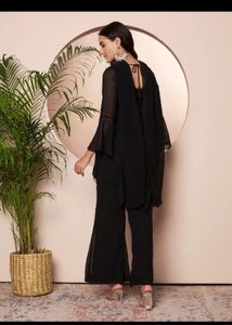 Y2K Viral Black Kurta Set with Bell Sleeve