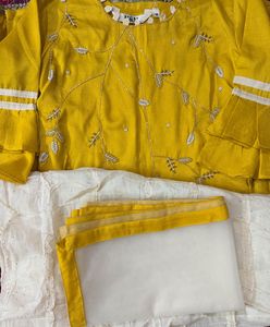 mustard Sharara set