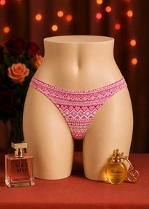 🇳🇿💫🎀Pink Geometric Pattern Thong Panty