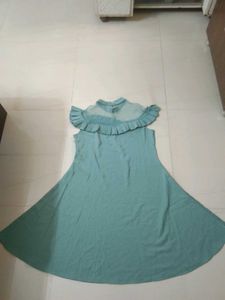 Sheer Neck Pleated Top