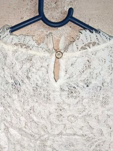 Beautiful Lace Top Long Tunic White