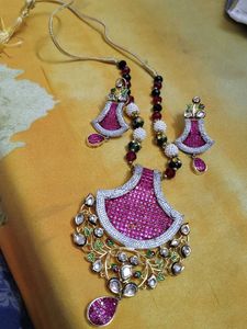 Stunning Kundan & Ruby Necklace Set