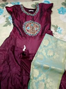 Palak Brand Long Frock With Pant And Duppatta