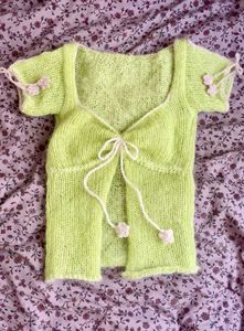 Lime Green Knit Cardigan