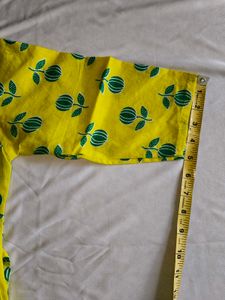 Yellow Printed Kurta