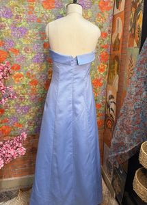 Elegant Strapless Blue Maxi cinderella  Dress