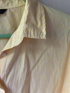 Chic Striped Yellow Button-Up Shirt