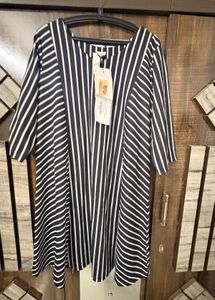 Chic Striped Casual Dress plus size