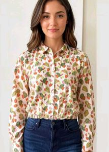 Fruity Print Button-Up Shirt