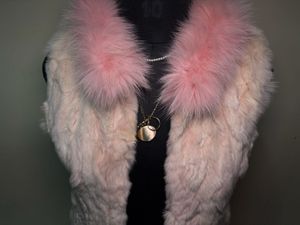 Fur Vest with Pink Collar