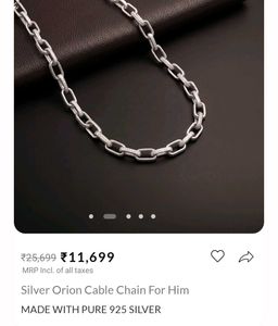 silver orion cable chain for men
