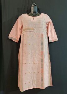 Peach Linen Tunic Dress