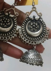 Silver Metal Earrings