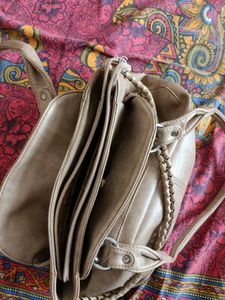 Tan Faux Leather Shoulder Bag