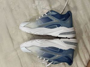 White &amp; Blue Athletic Sneakers