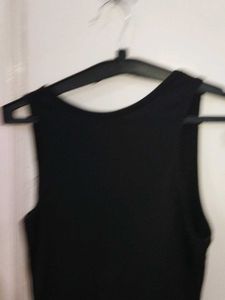 Black Ribbed Bodycon Dress