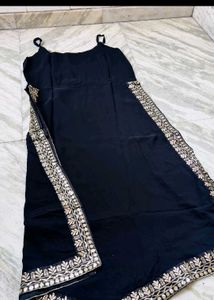 Elegant Black Embroidered Gown
