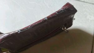 Stylish Brown Faux Leather Clutch