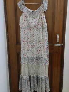 Flowy Floral Cold Shoulder Dress