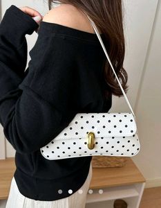 Savana White Polka Dot Shoulder Bag