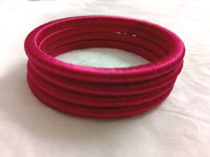 Vibrant Pink Silk Thread Bangles