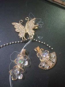 Cute Butterfly & Flower Hair Clips Set