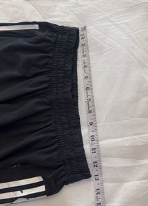 Adidas Black Shorts with White Stripes