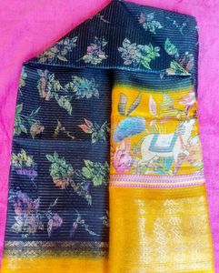 Beautiful zari line s fancy saree