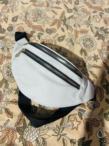 White Fanny Pack with Multiple Zippers