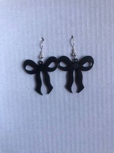 Black Bow Earrings
