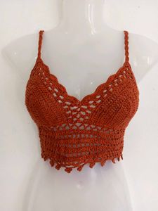 Handmade Crocheted Halter Crop Top