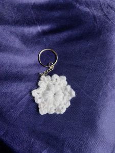 Crochet snowflake bag charm and keychain