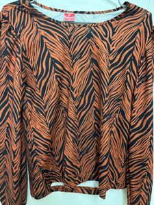 Animal Print Full Sleeves Top