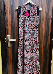 Chic Leopard Print High-Low Dress
