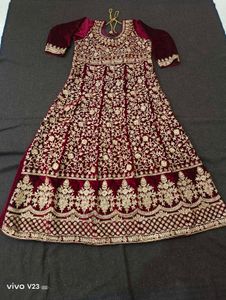 Royal Velvet Embroidered Festival Gown