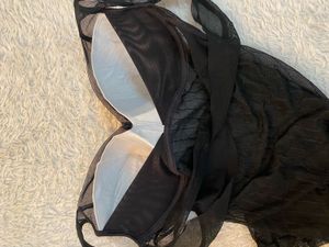 Sheer Black Cami with Lace Detail
