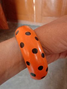 Orange Polka Dot Bangle