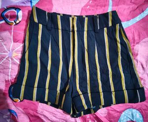 Striped High-Waisted Shorts