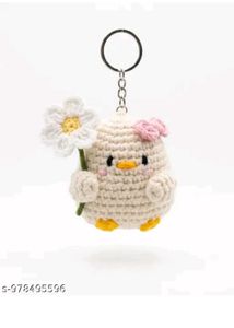 Cute Crochet Chick Keychain Handmade