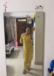 Yellow Printed Kurta Set