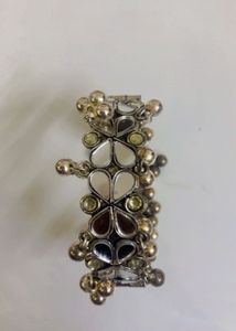 Oxidized Silver Mirror Work Bangle
