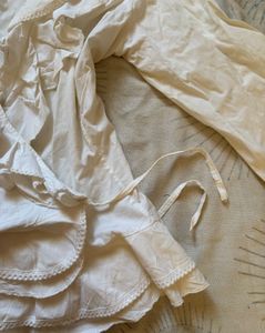 White Cotton shirt with Ruffle Hem