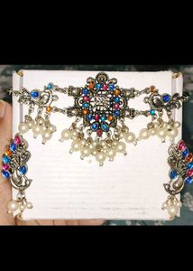 Ethnic Peacock Choker Necklace Set