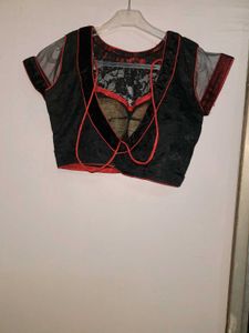 Black Net &amp; Lace Blouse